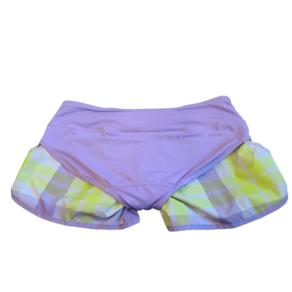 Lululemon Speed Short Light Purple Plaid  size 6 - Picture 8 of 8